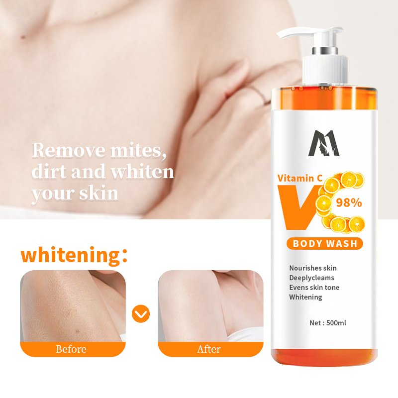 MIDUO Factory OEM Wholesale 500ML Vitamin C Body Male Perfumed Men's Scented Fragrance Free Shower Gel Black