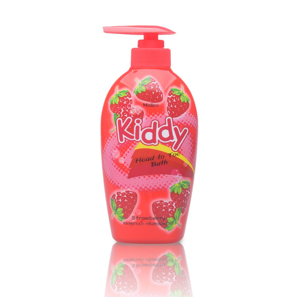 MISTINE KIDDY HEAD TO TOE BATH - STRAWBERRY Kid Bath Head To Toe Bath Baby Products Baby Strawberry Scent Thai Product