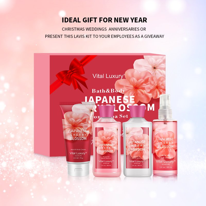 Private Label Moisturizing Body Care Bath Spa Kit Shower Gel And Body Lotion Sets