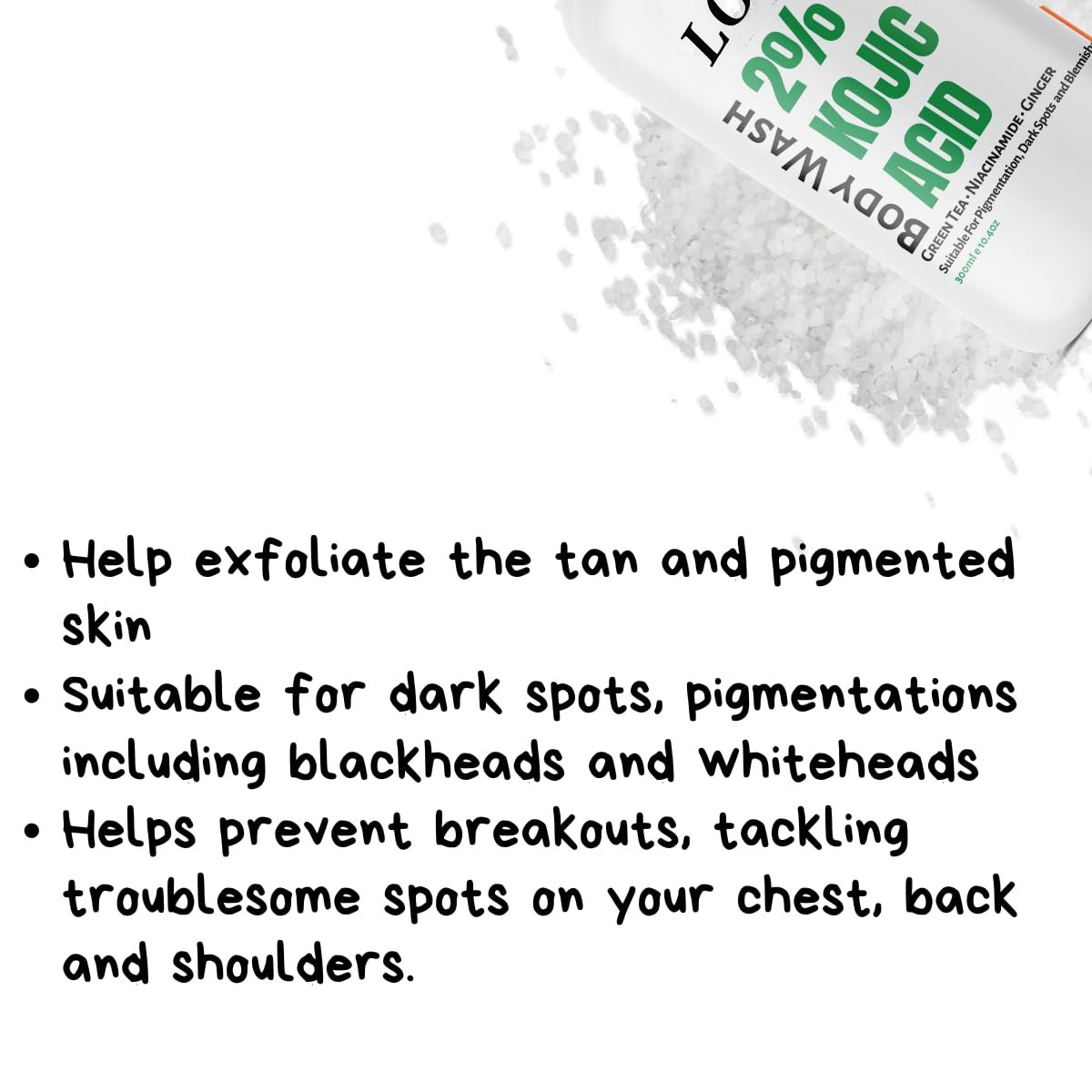 BLIW Private Label Natural Dark Spot Remover Body Care 2% Kojic Acid Whitening Body Wash Shower Gel With Fragrance