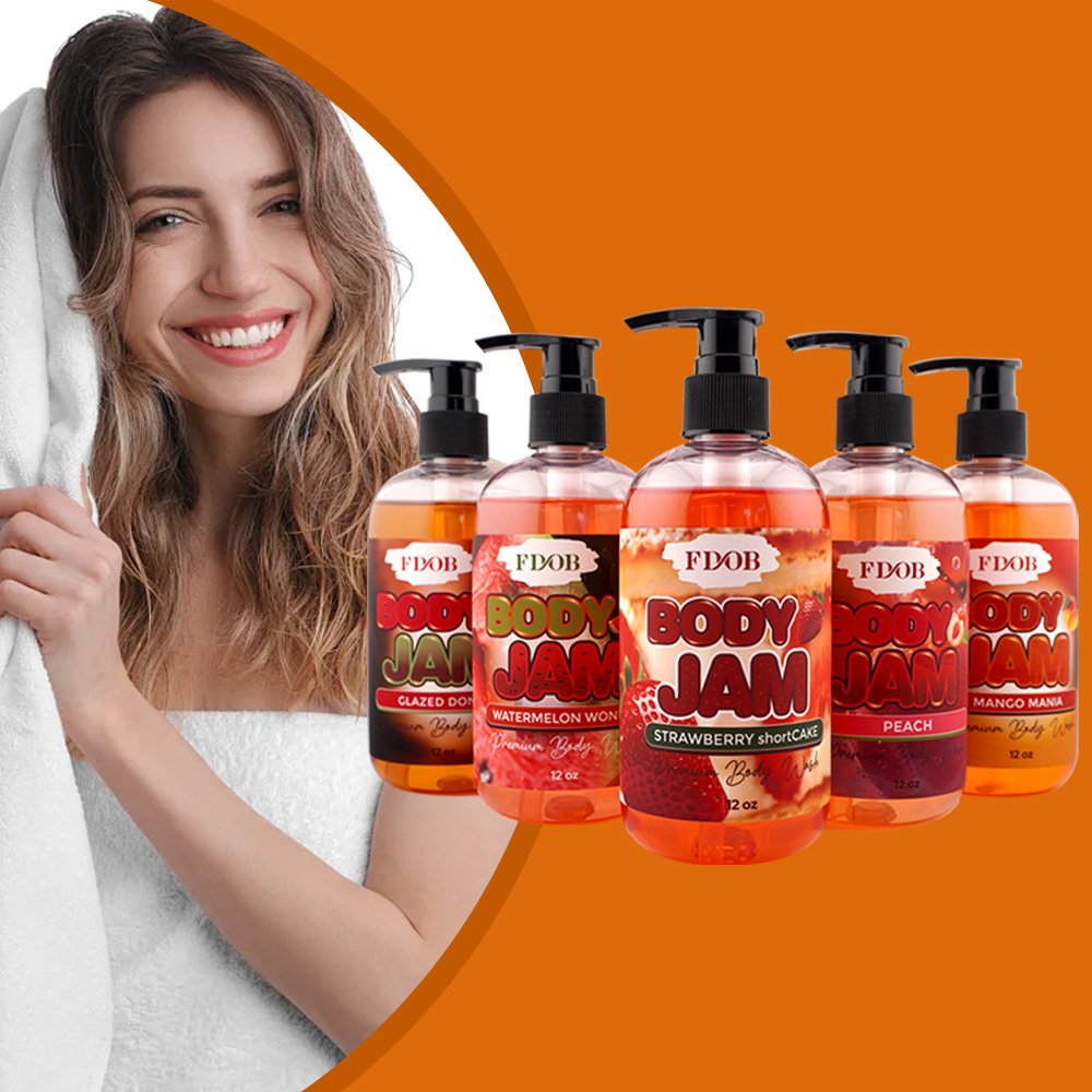 Organic Whitening Exfoliating shower gel Whitening Peptides Vitamin C shower gel Organic Private Label Rosehip Body Wash