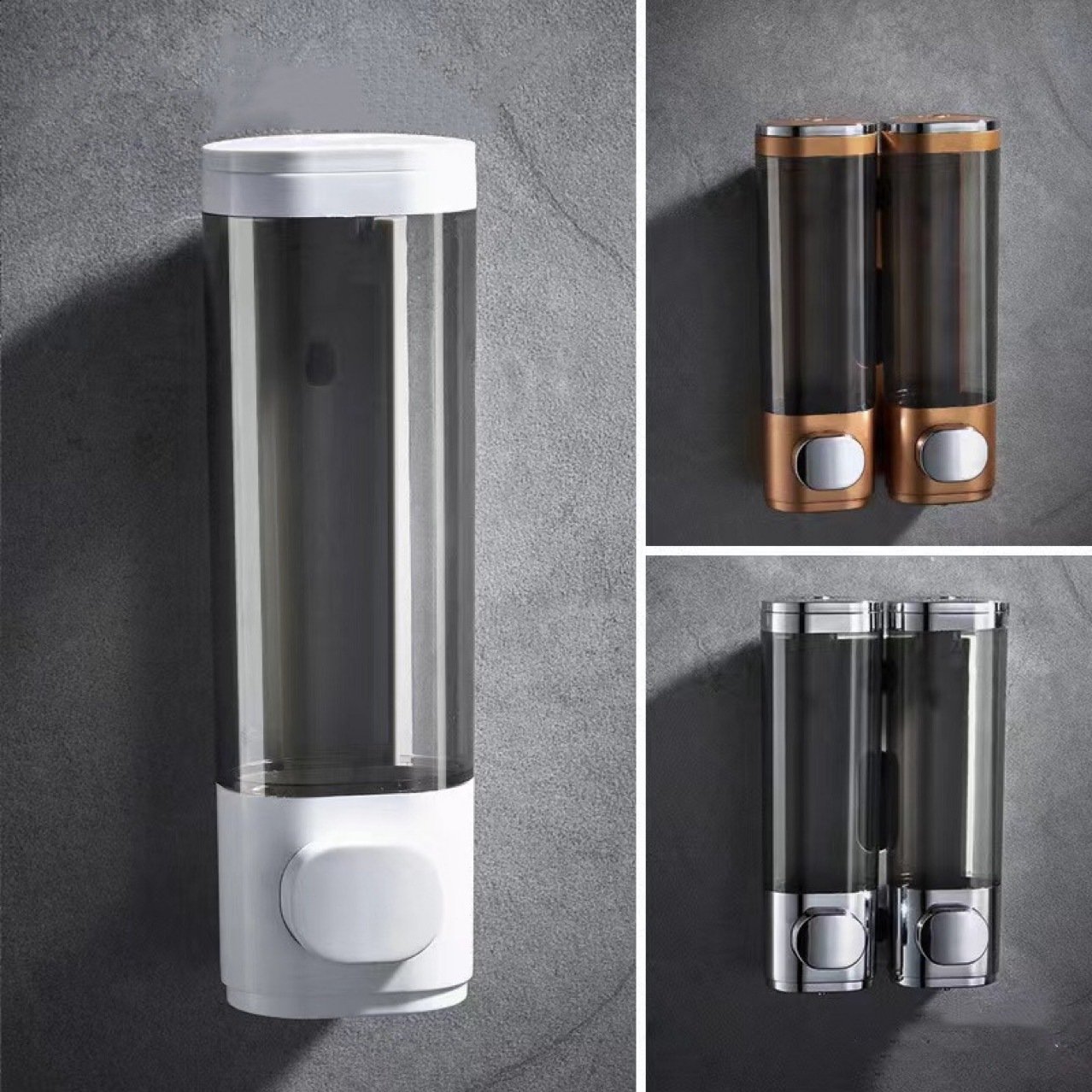 Travel shower shampoo dispenser home hotel soap box punch-free manual press shampoo dispenser 3 in 1