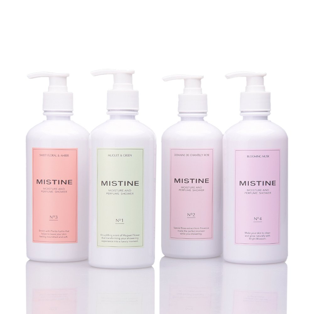 MISTINE MUGUET & GREEN MOISTURE AND PERFUME SHOWER 400 ML. Luxury Body Wash with Skin Nourishing Thai Cosmetic Thai Product