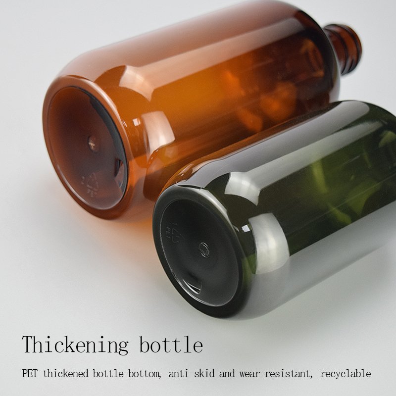 Green amber 300ml 500ml shampoo and conditioner shower gel packaging bottles 500ml PET empty plastic bottle