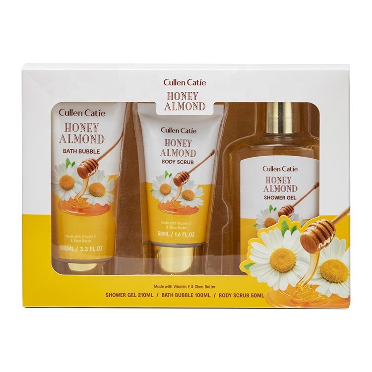 Honey Fragrance Bag Valentine's Day OEM Wholesale Shower Bath Gel Hair Shampoo Cleansing Skin Care Whitening Body Wash Set