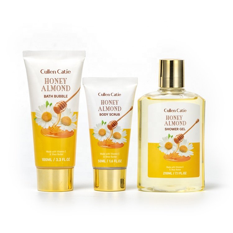Honey Fragrance Bag Valentine's Day OEM Wholesale Shower Bath Gel Hair Shampoo Cleansing Skin Care Whitening Body Wash Set