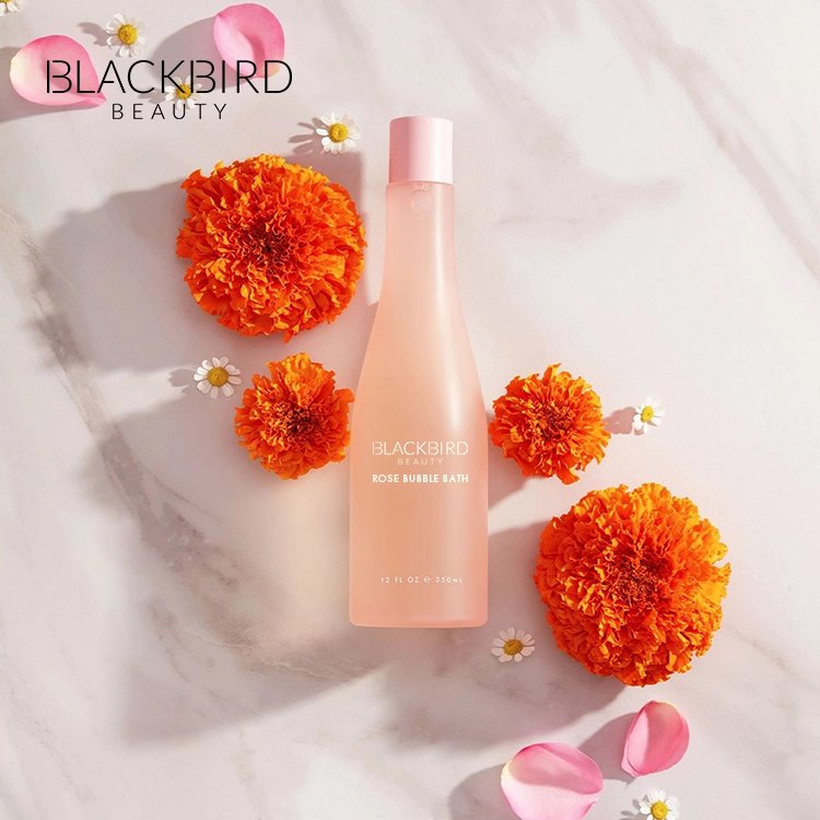 Private Label Exfoliating Rose Body Wash Vegan Bubble Bath Liquid Scrub Whitening Shower Gel For Body