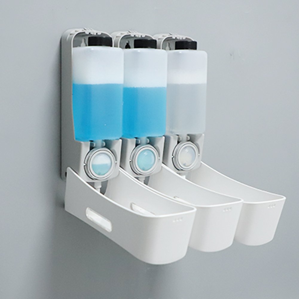Bathroom Kitchen Hotel Disposable Sachet 3 In 1 Wall Mounted Shower Soap Dispenser Shampoo gel dispenser