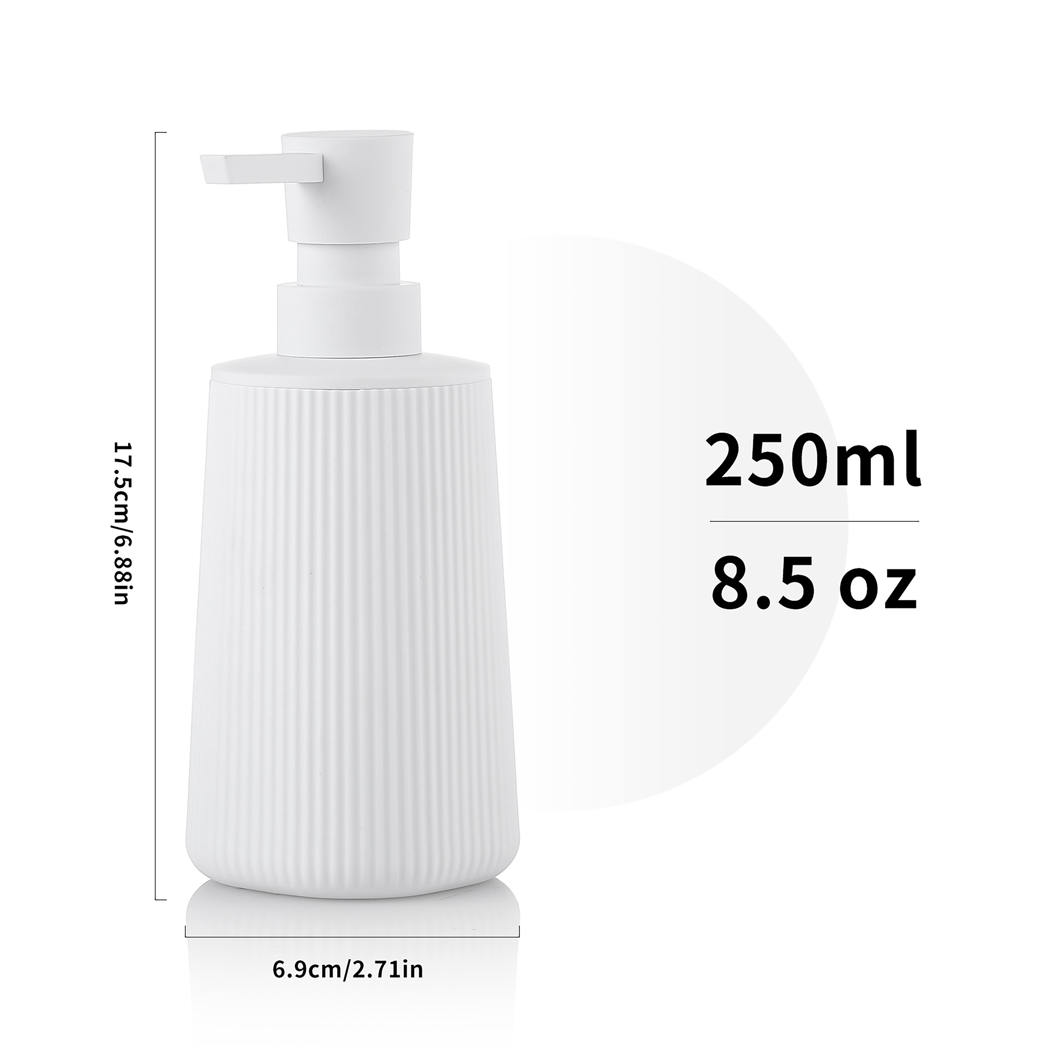 YAUKPH White Soap Dispenser, Countertop Lotion Bottle, Bathroom Hand Soap Dispenser for Shampoo Shower Gel, Bathroom Accessories