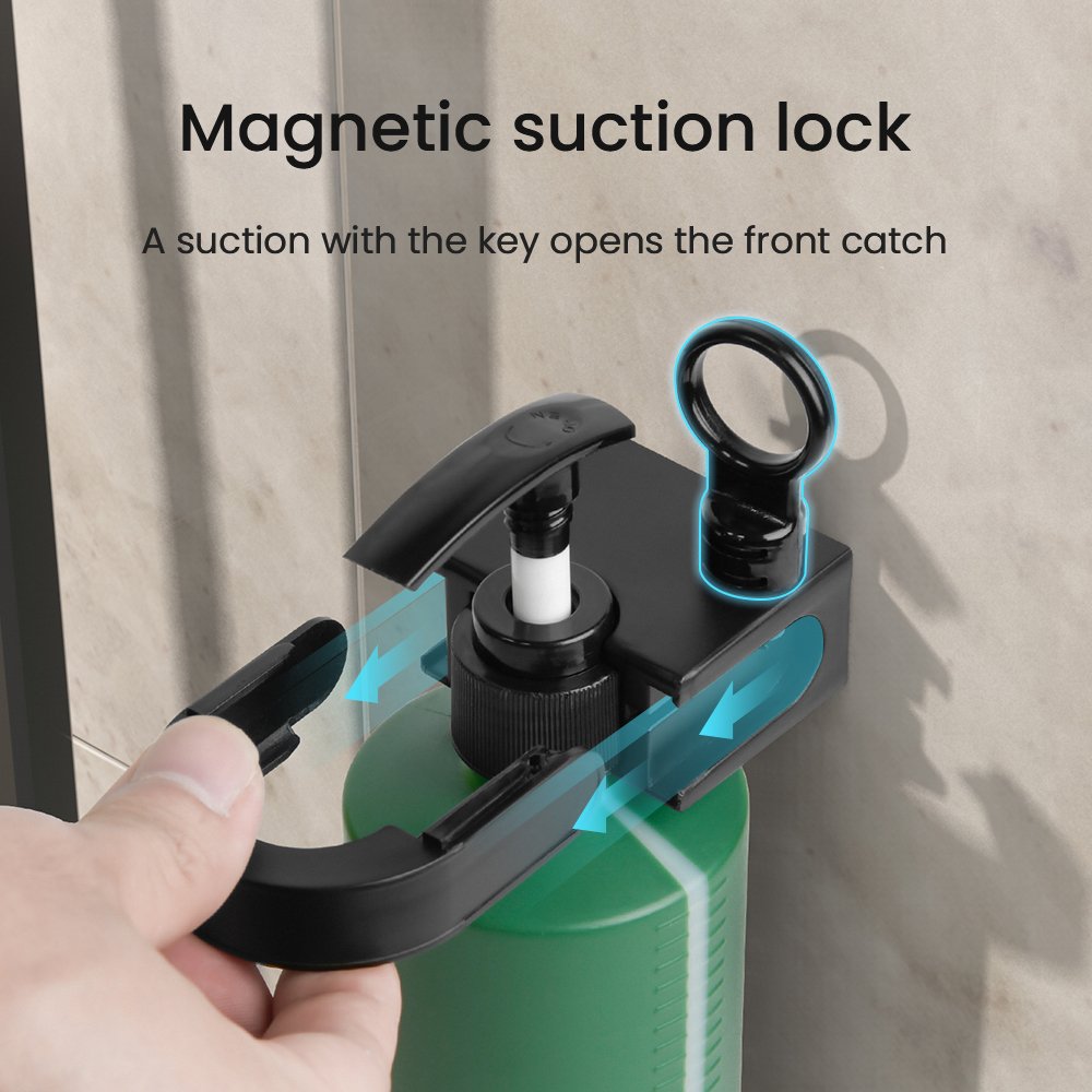 AOLQ Hotel Manual Shower Gel Liquid Shampoo Sanitizer Dispenser Holder Wall Mounted Soap Dispenser With Magnetic Lock