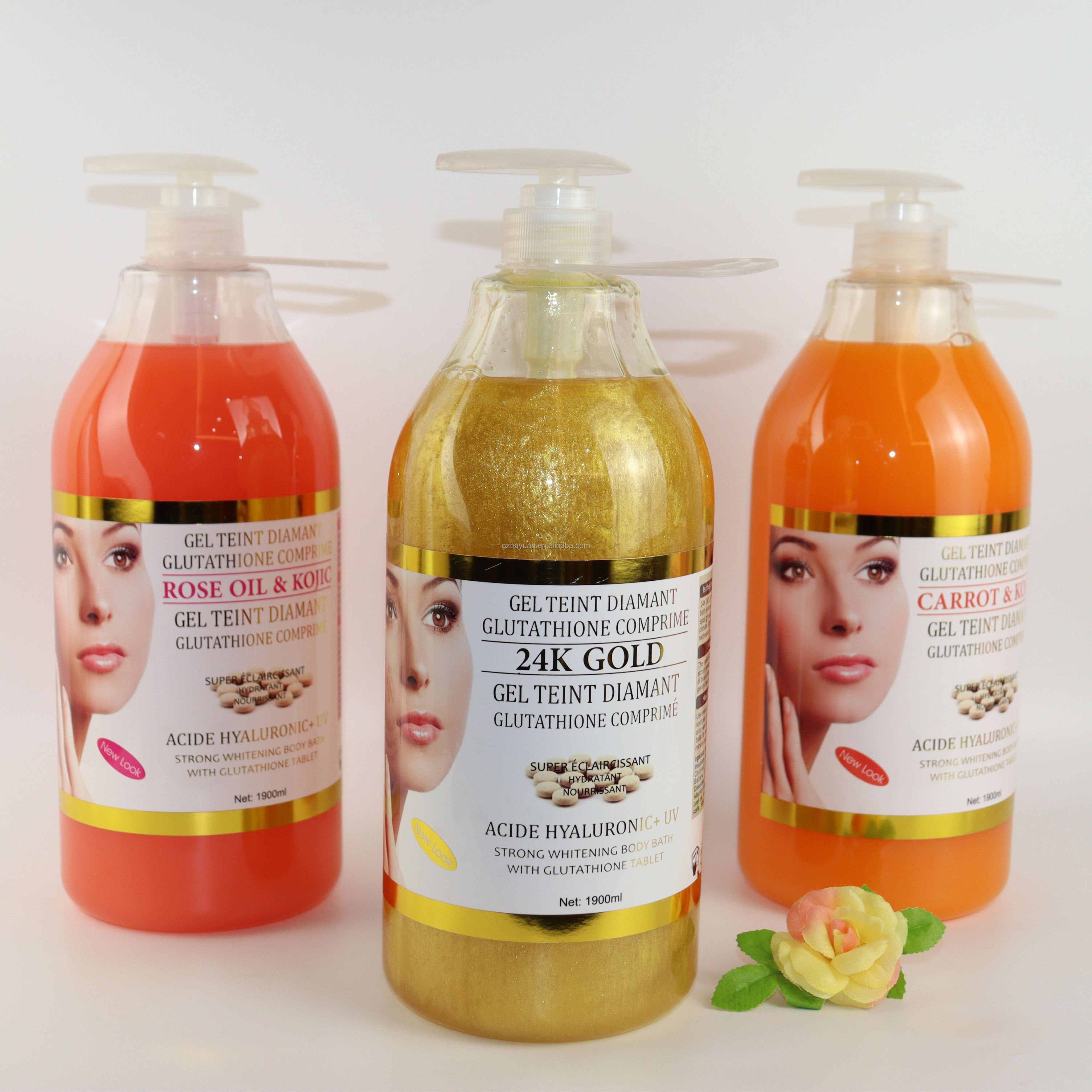 OEM Customized High Concentration Vitamin C Dark Spots Corrector Lightening Strong Whitening Deep Cleaning Shower Gel 1900ml