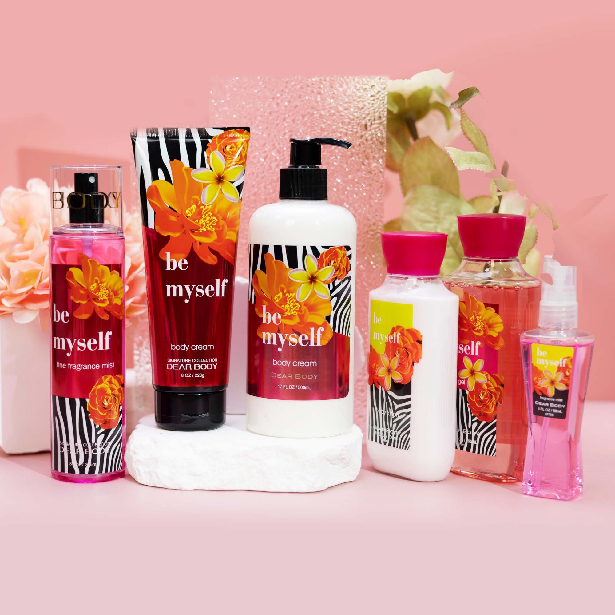 Private label skin care shower gel gift set body wash moisturizing floral scent for woman