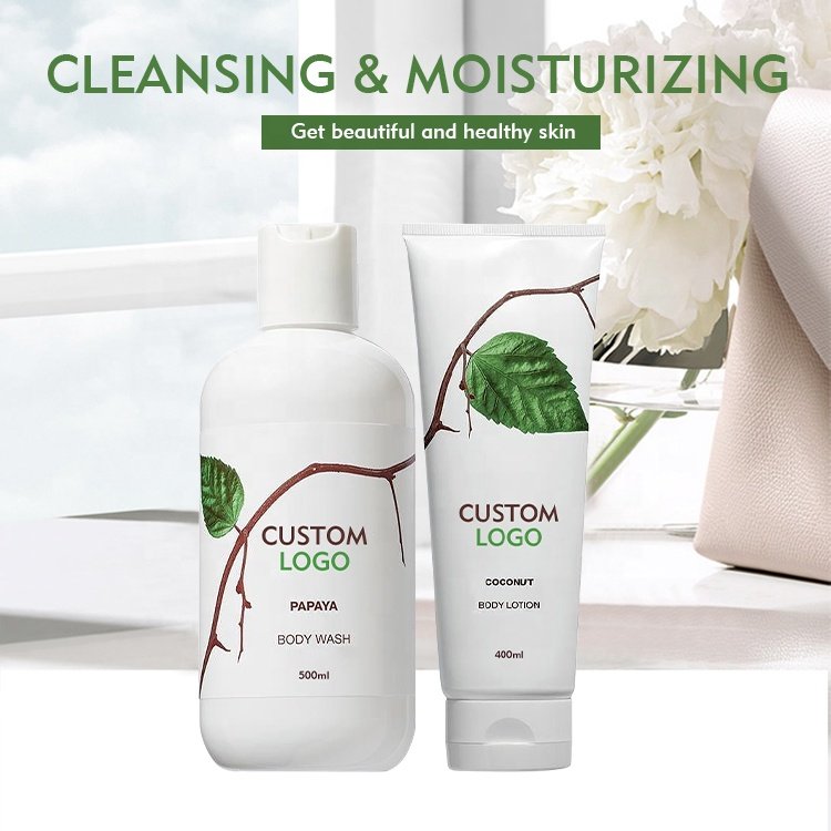 OEM Wholesale Organic Cream Shower Gel Moisturizing Brightening Repairing Body Wash Body Lotion Sets
