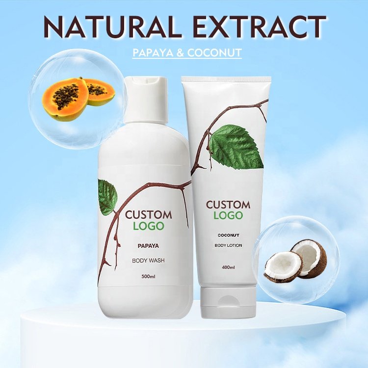 OEM Wholesale Organic Cream Shower Gel Moisturizing Brightening Repairing Body Wash Body Lotion Sets