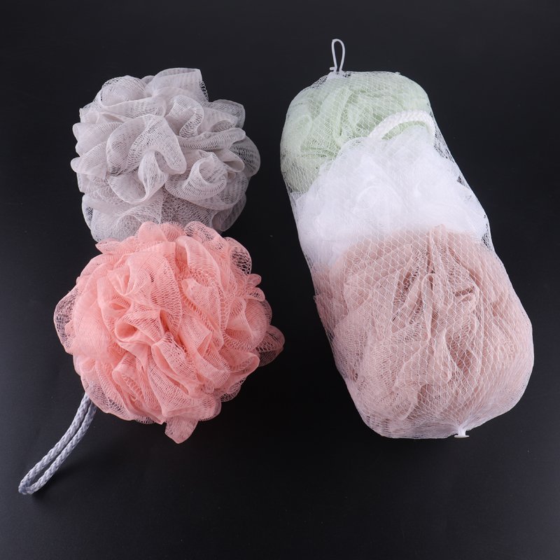 Bath Shower Loofah Sponge Pouf Body Scrubber Exfoliator Body Wash Sponge (set Of 3,Coral Reef)