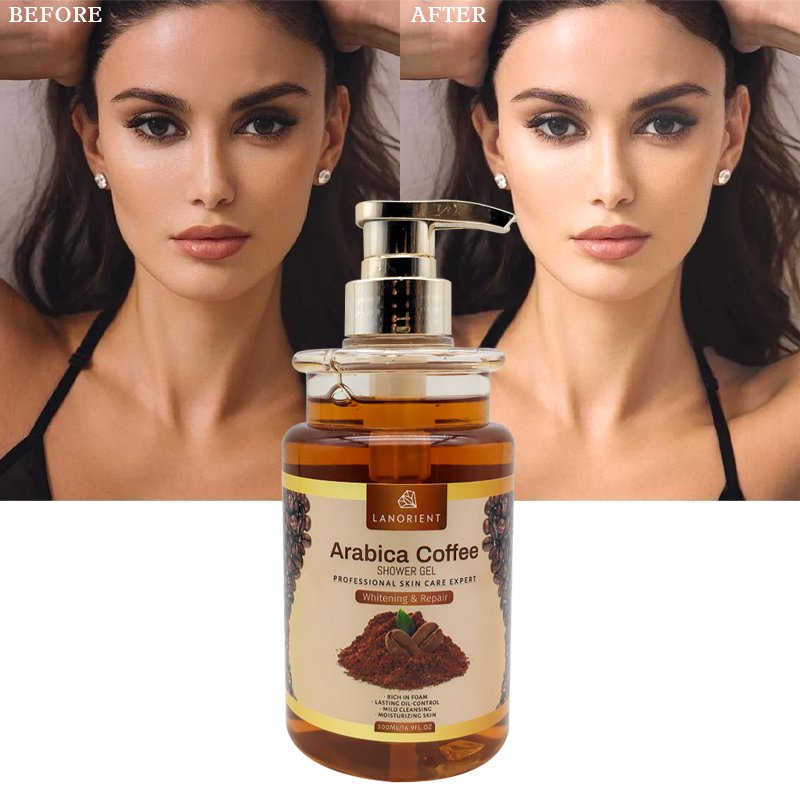 Private Label Luxury Natural Organic Vitamin C Skin Whitening Exfoliating Coffee Perfume Body Wash Gel For Men