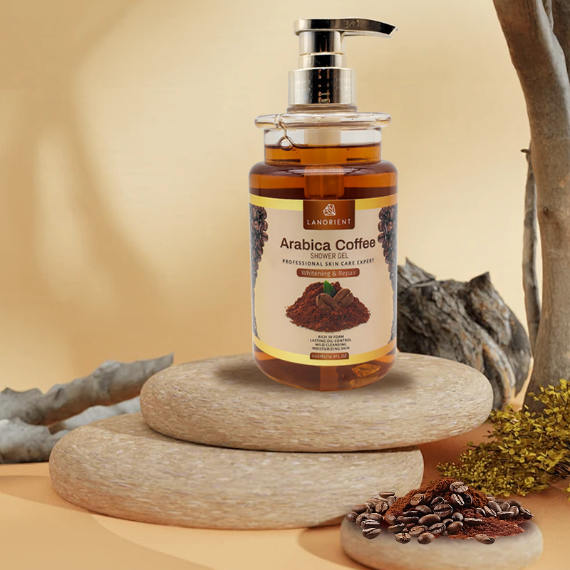 Private Label Luxury Natural Organic Vitamin C Skin Whitening Exfoliating Coffee Perfume Body Wash Gel For Men