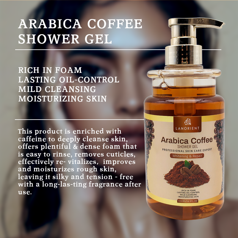 Private Label Luxury Natural Organic Vitamin C Skin Whitening Exfoliating Coffee Perfume Body Wash Gel For Men