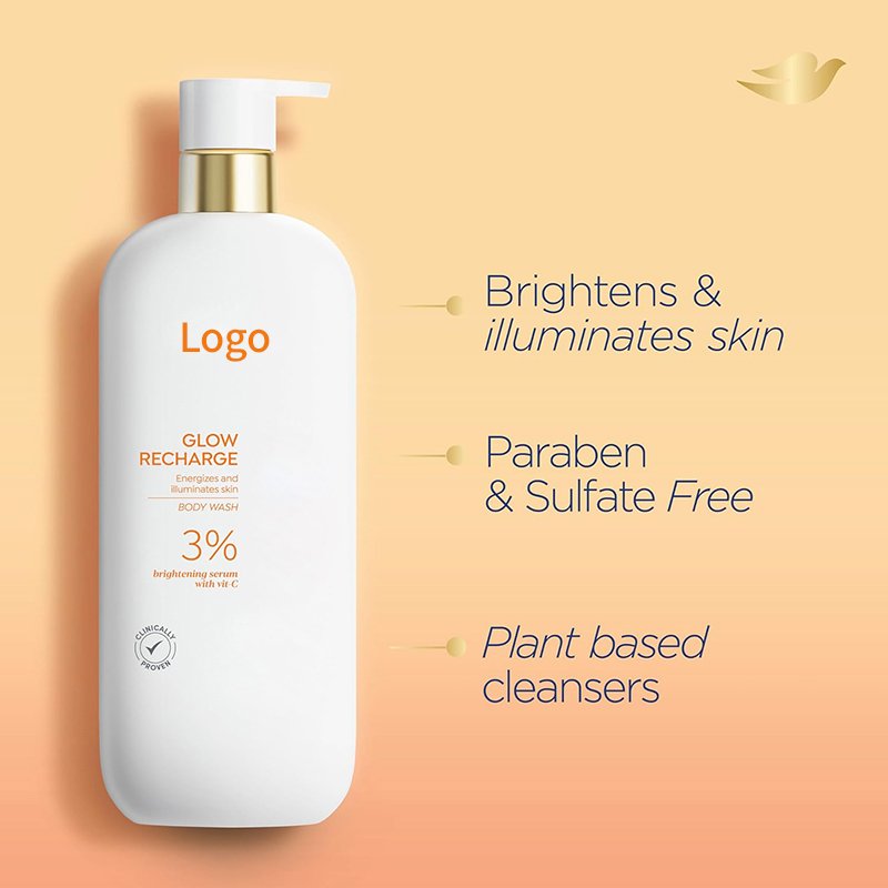 Wholesale Organic Perfume AHA Multi Fruit Vitamin C Exfoliating Whitening Body Wash Shower Gel