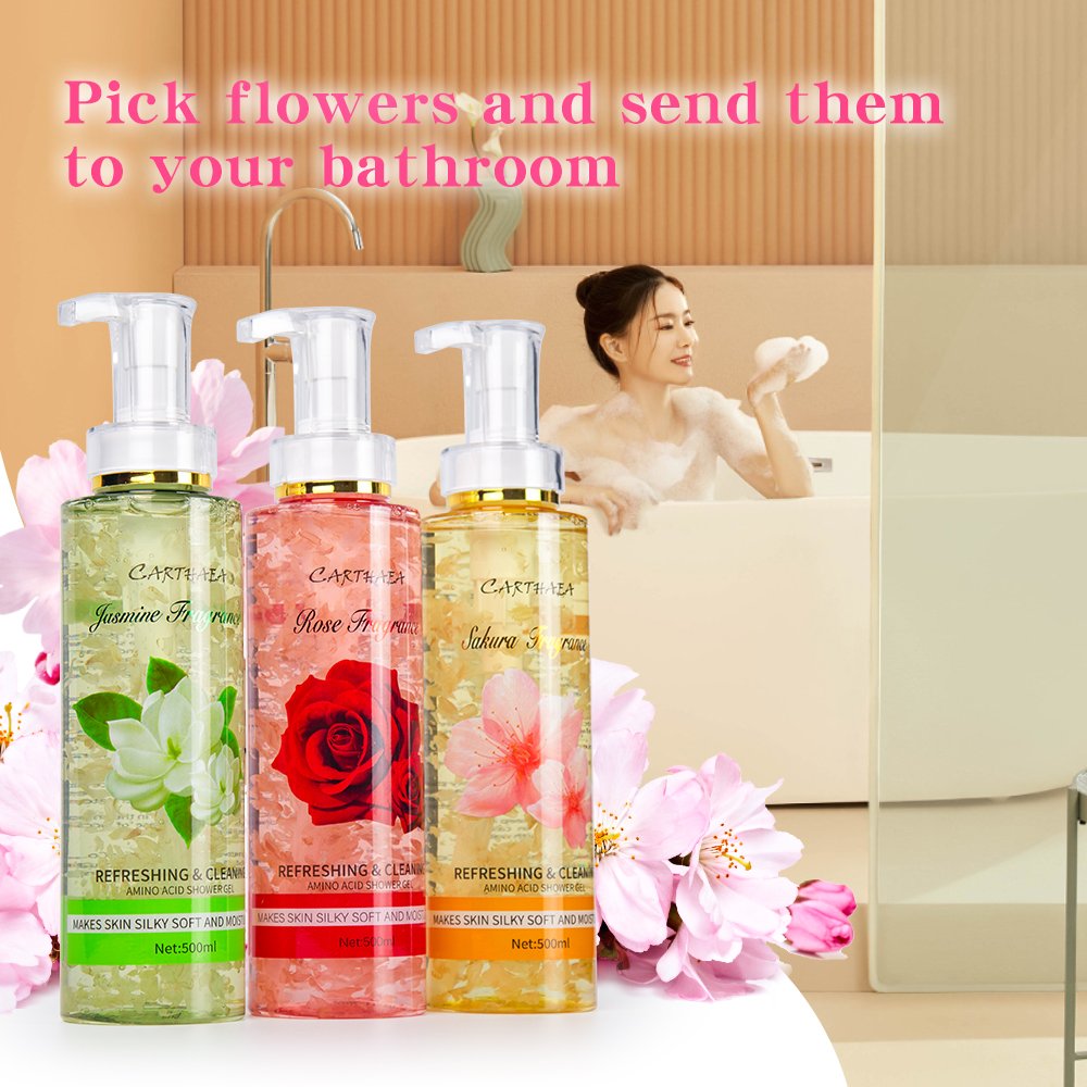 Wholesale factory custom nourishing moisture body skin care set beauty products cosmetics fragrance flower natural shower gels