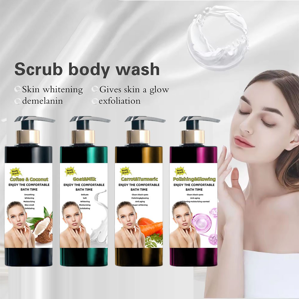 Private Label body wash shower gel Scrub Exfoliating Whitening Nourishing Skin Hydrating Refresh Body Care for women