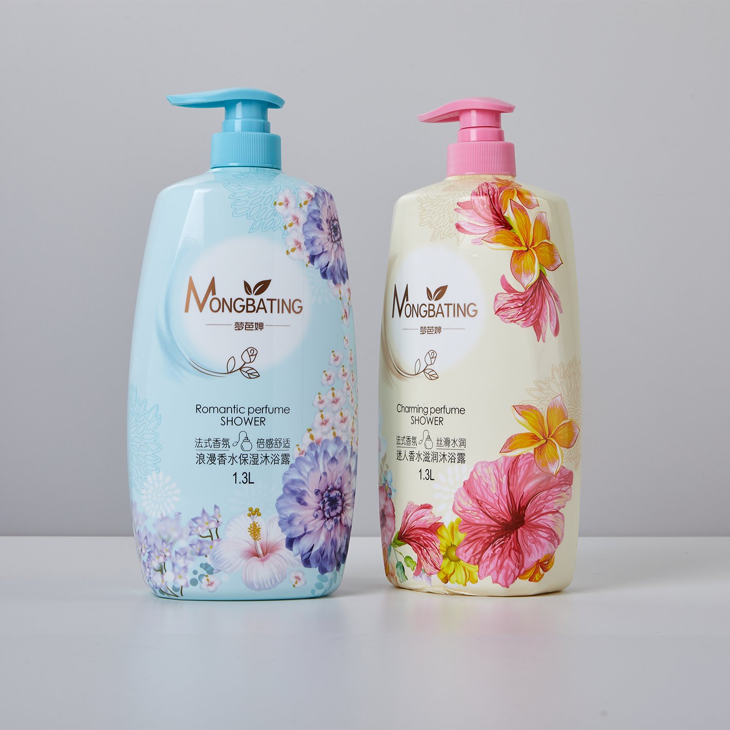 Natural Romantic Perfume Shower Gel Meng Bating 1.3L Dense Foam Body Moisturizing Silky Skin Chemical-Free Adults Milky Scent