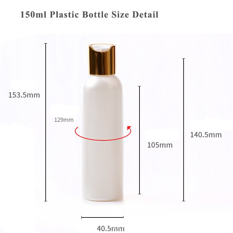 100ml 120ml 300ml Disc Cap Press Squeeze Shower Gel Bottle 8oz Amber Plastic Hair Oil Bottles For Growth Oil With Custom Label