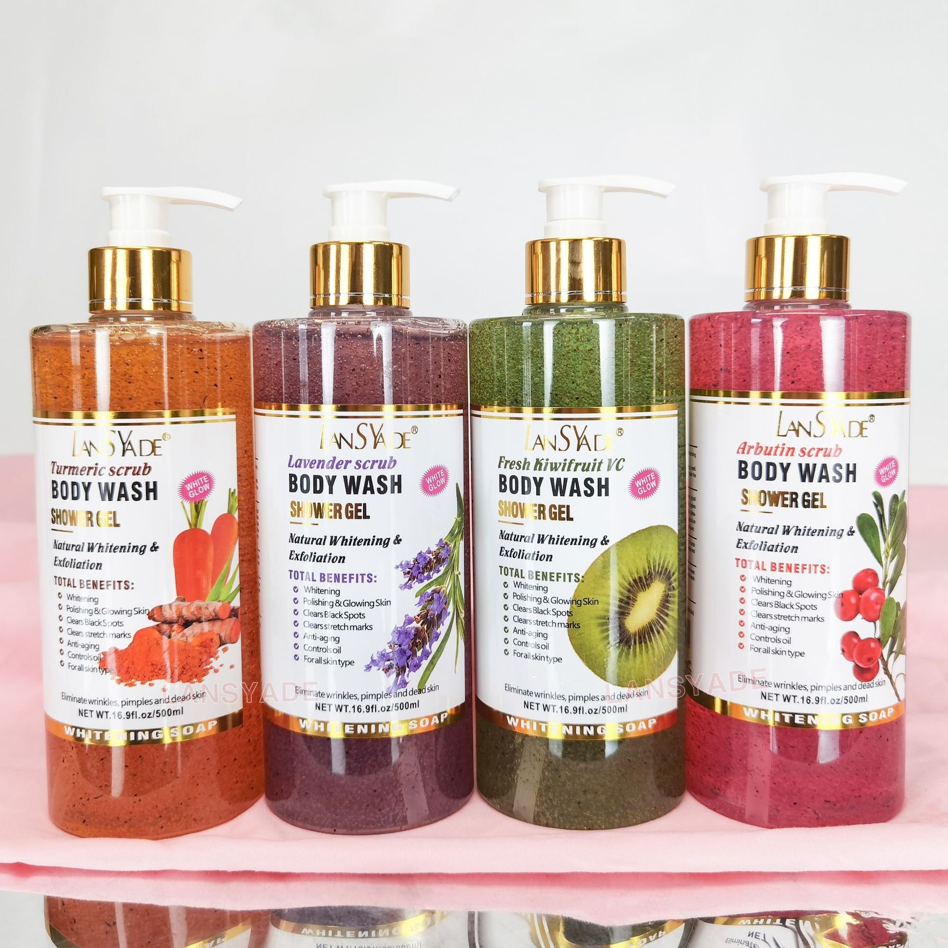 Fruit Scrub Shower Gel Silky smooth, refreshing and moisturizing skin gentle, clean and long-lasting 500ml