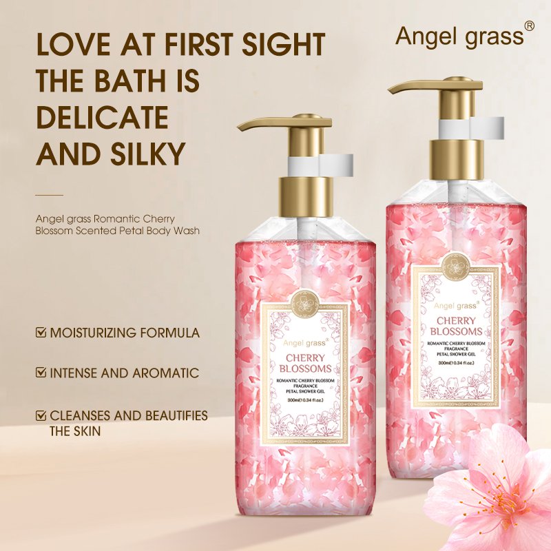 Gently Moisturizes Soothes Skin Lasting Fragrance Oil Control Deep Cleansing Cherry Blossom Fragrance Petal Shower Gel
