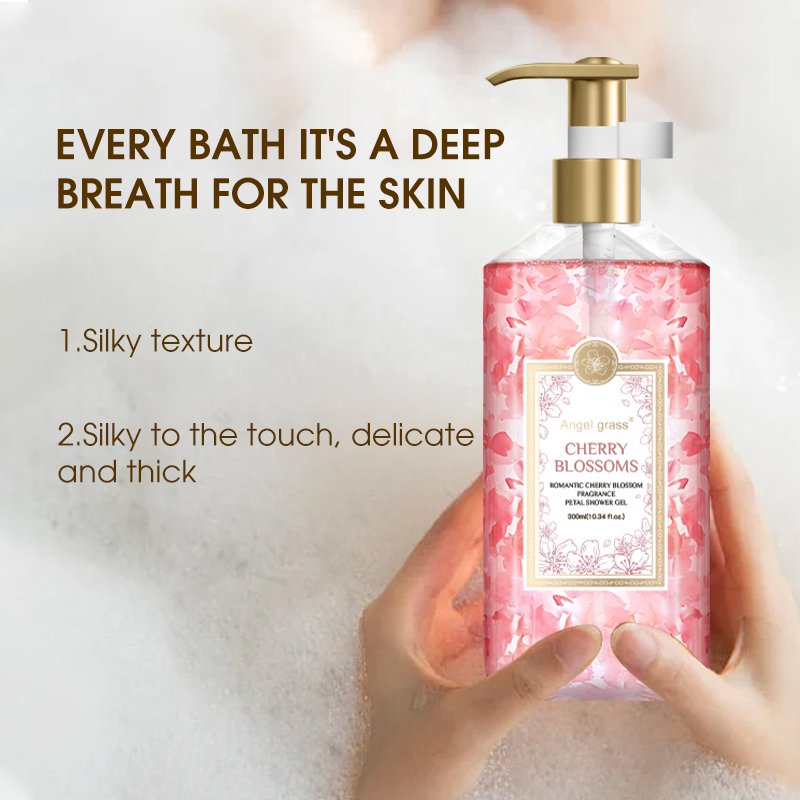 Gently Moisturizes Soothes Skin Lasting Fragrance Oil Control Deep Cleansing Cherry Blossom Fragrance Petal Shower Gel