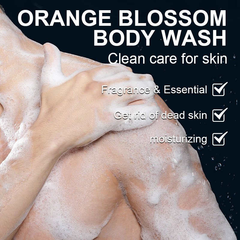 Orange blossom shower gel, deep moisturizing, refreshing, oil control, long-lasting fragrance men's shower gel