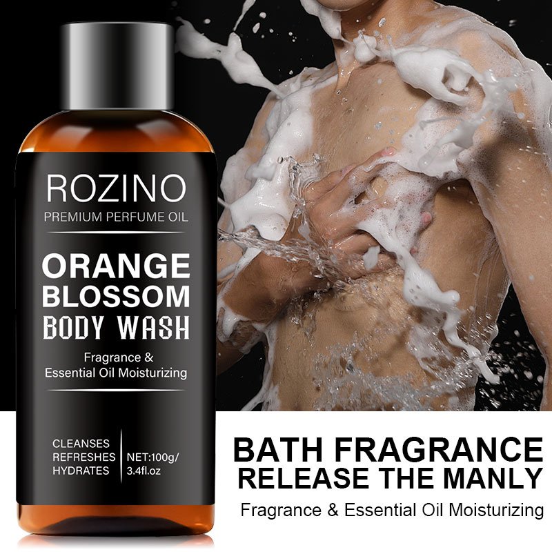 Orange blossom shower gel, deep moisturizing, refreshing, oil control, long-lasting fragrance men's shower gel
