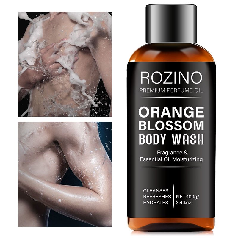 Orange blossom shower gel, deep moisturizing, refreshing, oil control, long-lasting fragrance men's shower gel