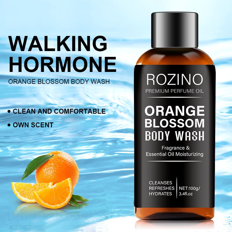 Orange blossom shower gel, deep moisturizing, refreshing, oil control, long-lasting fragrance men's shower gel