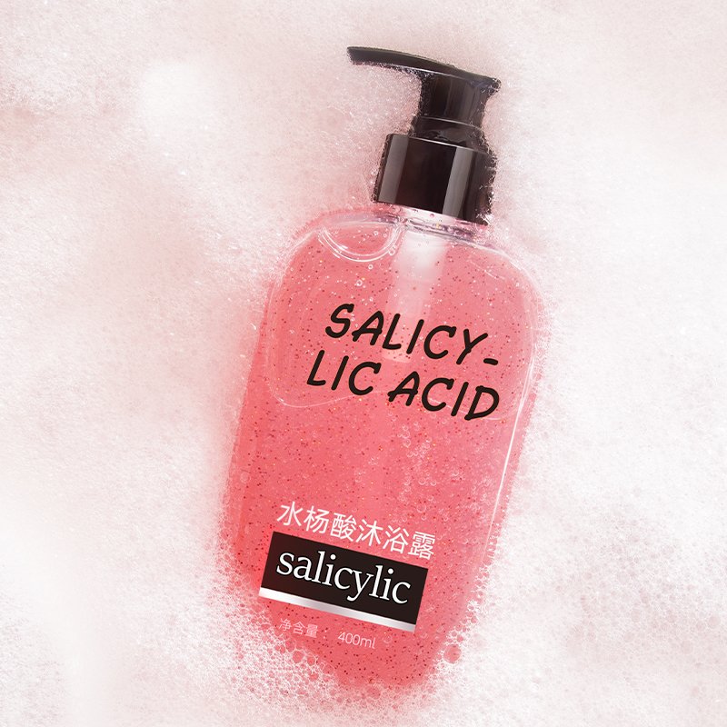 Private Label Moisturizing Lasting fragrance Lightening anti-acne exfoliator Salicylic acid shower gel body wash