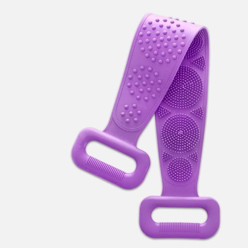 Factory Custom Production Silicone Bath Body Brush Scrubber Towel Back Shower Long Handle Scrubbing Belt
