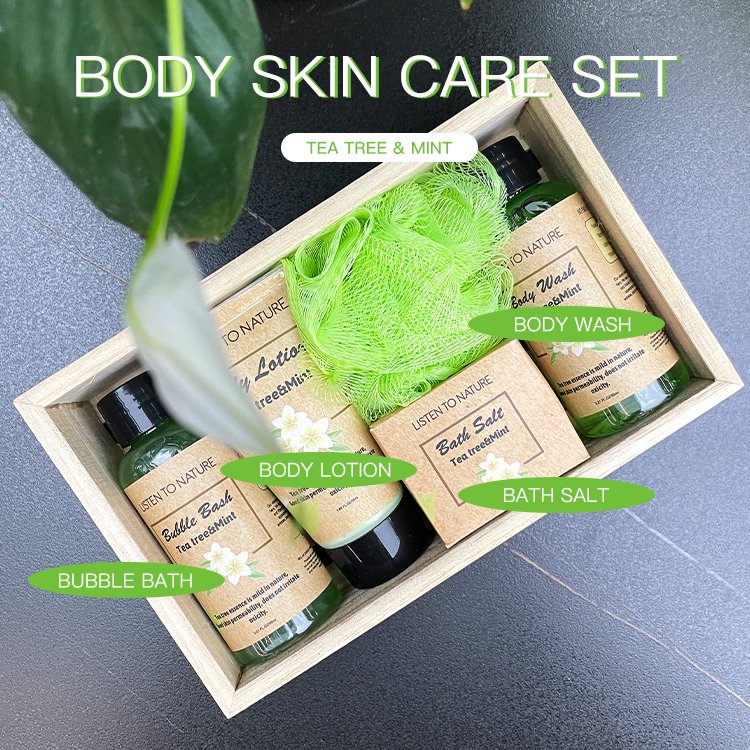 Private Label Wholesale Natural Organic Women Body Care Shower Gel Spa Gift Bath Set