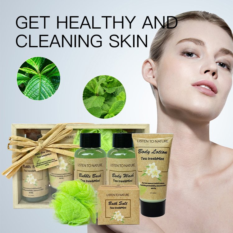 Private Label Wholesale Natural Organic Women Body Care Shower Gel Spa Gift Bath Set