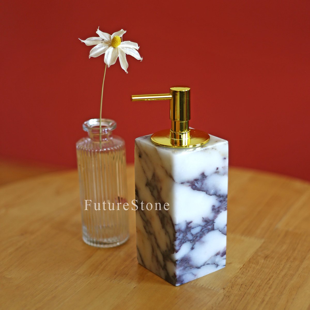 Natural Calactta Viola Marble Shampoo Bottle 300/400/500/600ml Square Lotion Pump Shampoo Bottle Shower Gel Bottles Packaging