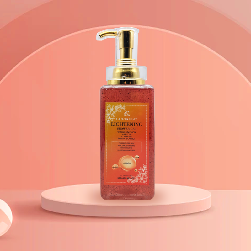OEM Wholesale Glutathione Skin Fast Whitening And Brightening Shower Gel Niacinamide Exfoliating Scrub Body Wash For Dark Skin