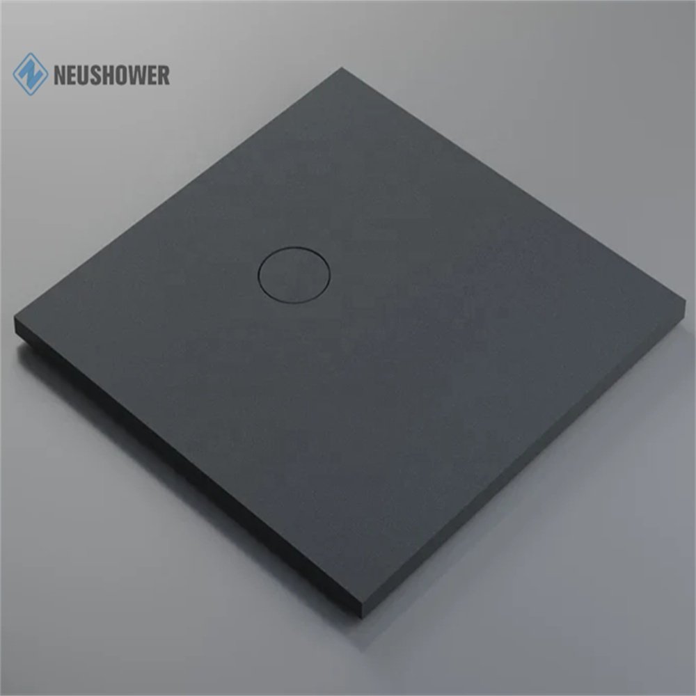 Composite stone matt gray Shower Base Solid Surface matt Shower Trays Artifficila stone shower pan