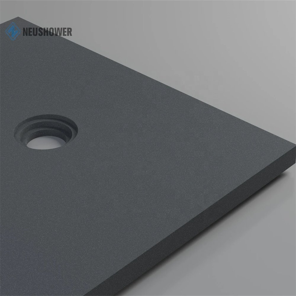 Composite stone matt gray Shower Base Solid Surface matt Shower Trays Artifficila stone shower pan