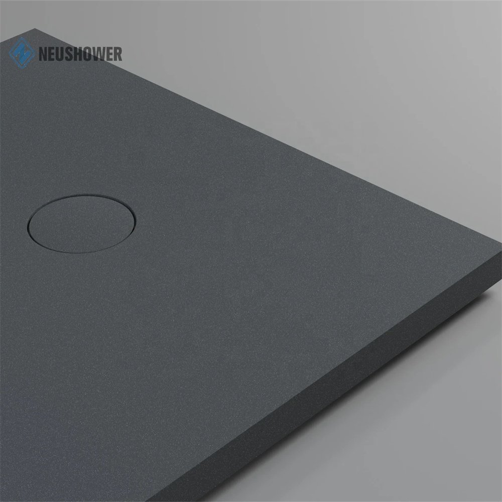 Composite stone matt gray Shower Base Solid Surface matt Shower Trays Artifficila stone shower pan