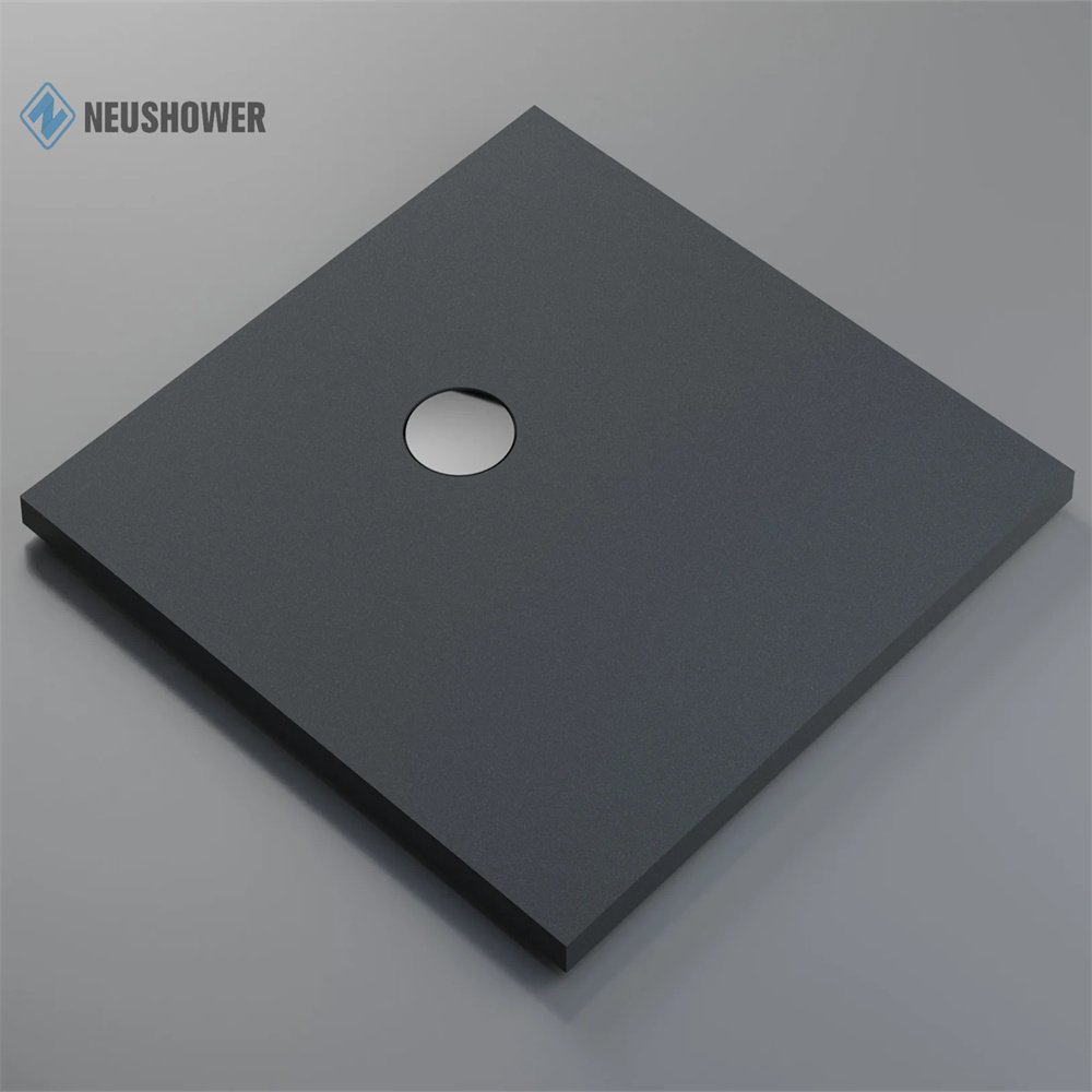 Composite stone matt gray Shower Base Solid Surface matt Shower Trays Artifficila stone shower pan