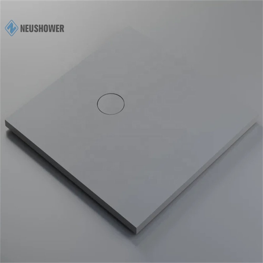 Composite stone matt gray Shower Base Solid Surface matt Shower Trays Artifficila stone shower pan