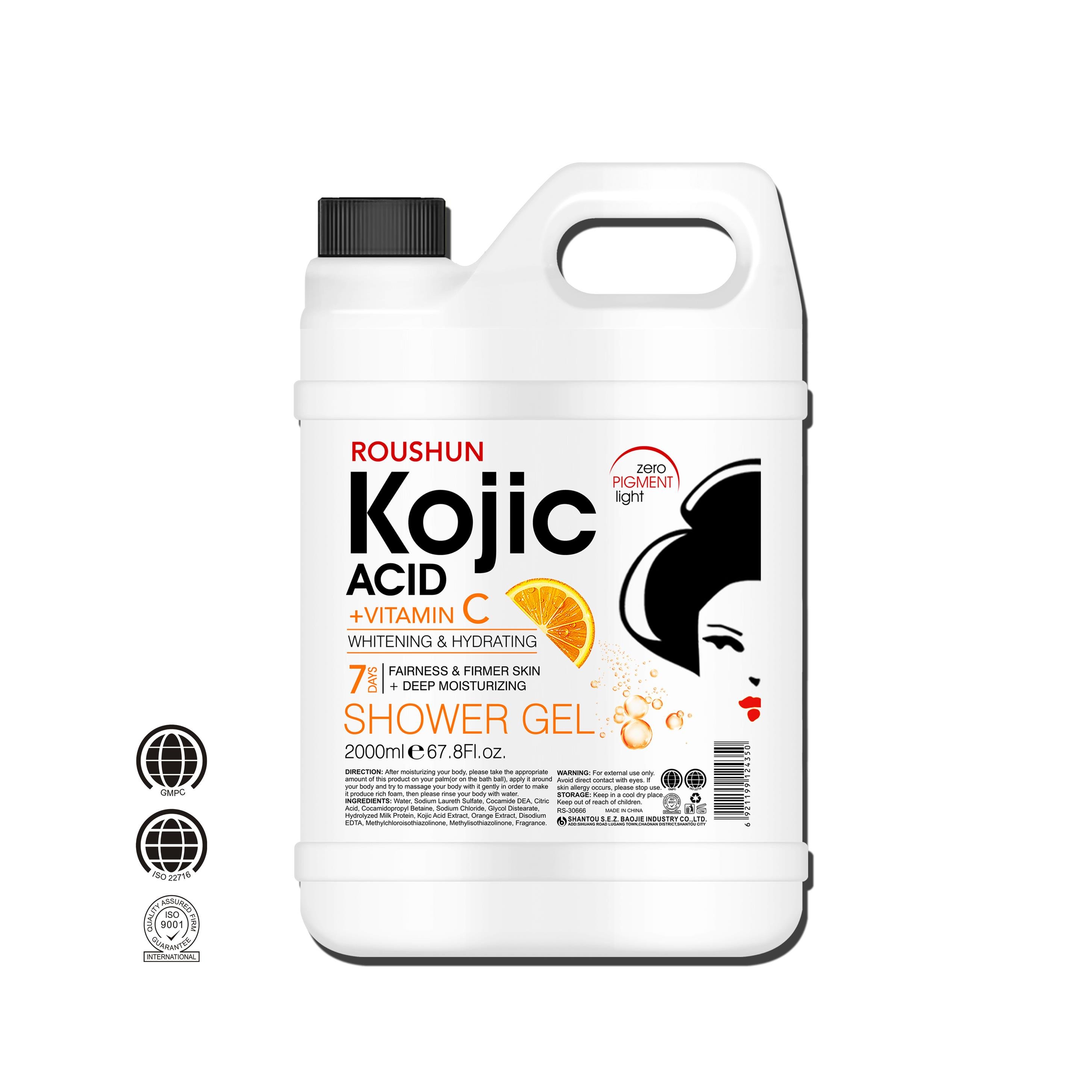 ROUSHUN Brightening Whitening Vitamin C Shower Gel Kojic Acid Body Wash Shower Gel Manufacturer