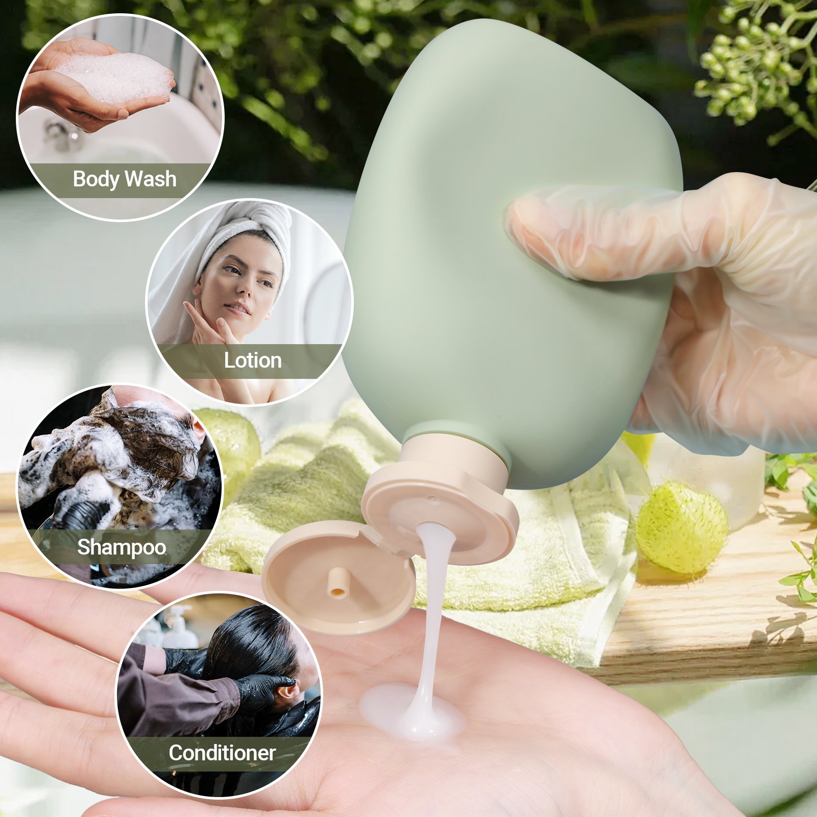 New Arrival HDPE Soft Touch Travel Mini Squeeze Bottle For Toiletries Body Wash Lotion shower gel