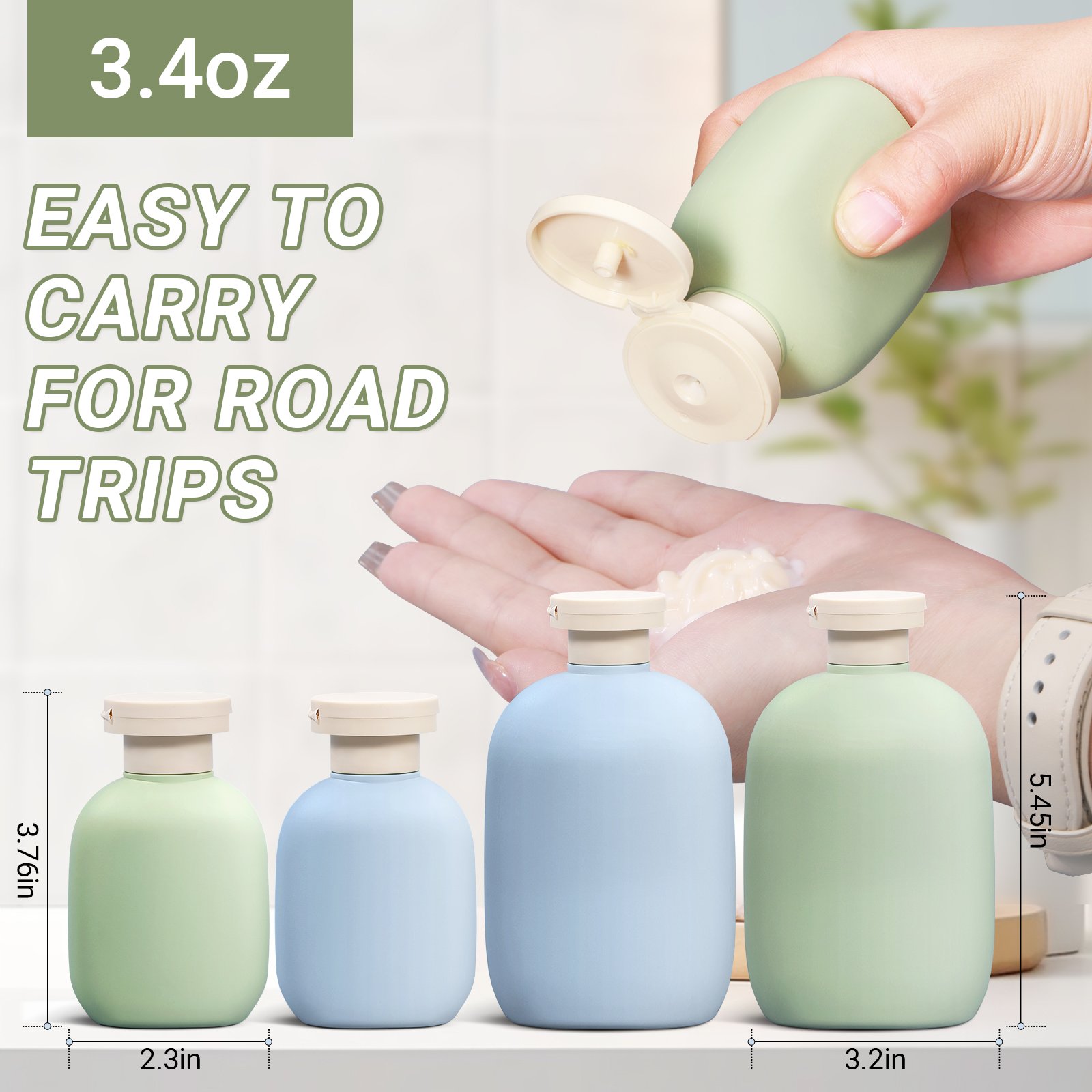 New Arrival HDPE Soft Touch Travel Mini Squeeze Bottle For Toiletries Body Wash Lotion shower gel