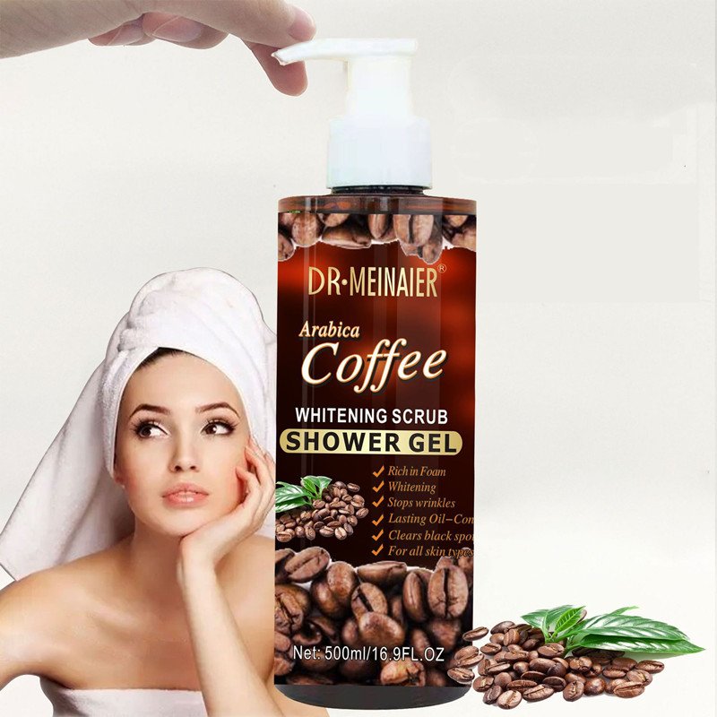 Organic Herbal Whitening Arabica Coffee Shower Gel 500ml Deep Cleansing Antioxidant Body Wash For Women Men