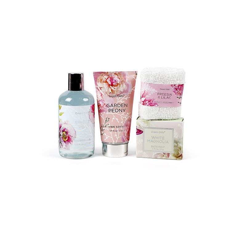 Private Label Luxury Moisturizing Shower GelExfoliating Bath Salts Cleaning Body Lotion Gift Set Mother Day Body Bath Gift Set